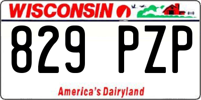 WI license plate 829PZP