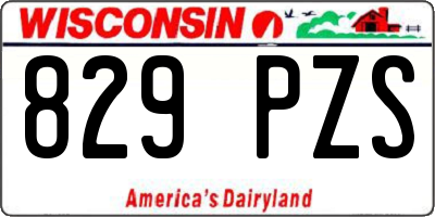WI license plate 829PZS