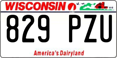 WI license plate 829PZU