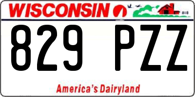 WI license plate 829PZZ