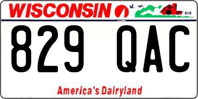 WI license plate 829QAC