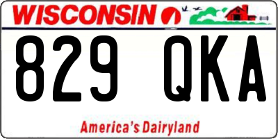 WI license plate 829QKA