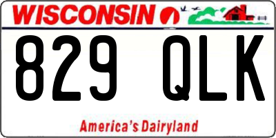 WI license plate 829QLK