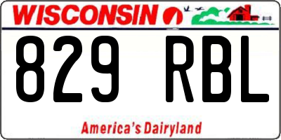 WI license plate 829RBL