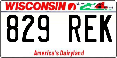 WI license plate 829REK