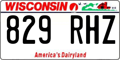 WI license plate 829RHZ