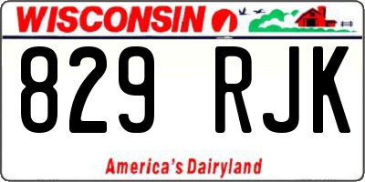 WI license plate 829RJK
