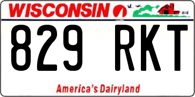 WI license plate 829RKT