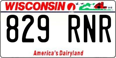WI license plate 829RNR