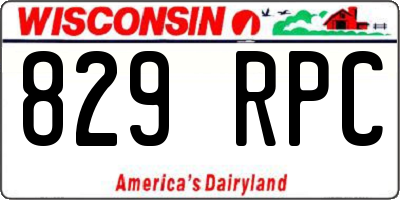 WI license plate 829RPC