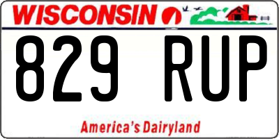 WI license plate 829RUP