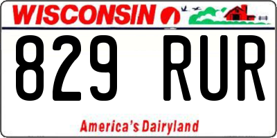 WI license plate 829RUR