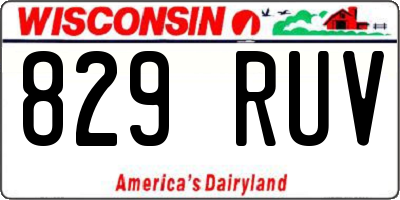 WI license plate 829RUV