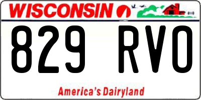 WI license plate 829RVO