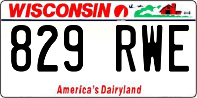 WI license plate 829RWE