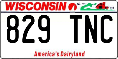 WI license plate 829TNC