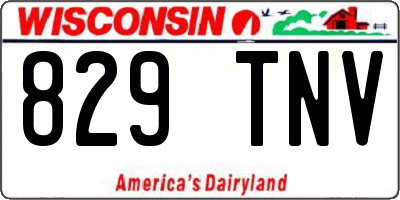WI license plate 829TNV