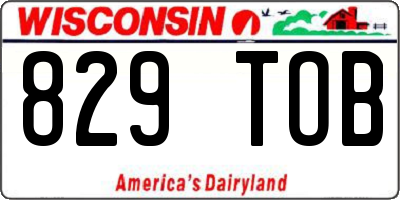WI license plate 829TOB