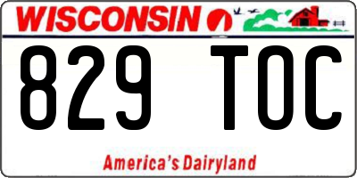WI license plate 829TOC