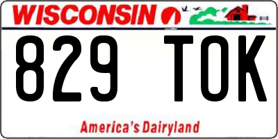 WI license plate 829TOK