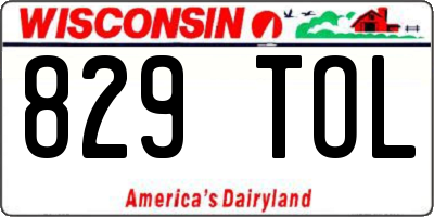 WI license plate 829TOL
