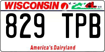 WI license plate 829TPB