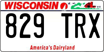 WI license plate 829TRX
