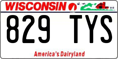 WI license plate 829TYS