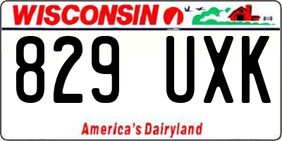 WI license plate 829UXK