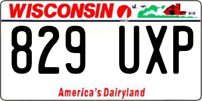 WI license plate 829UXP