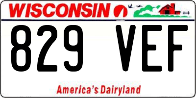WI license plate 829VEF