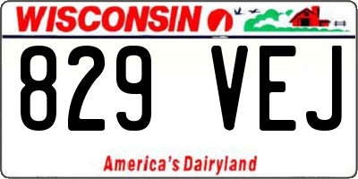 WI license plate 829VEJ