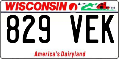 WI license plate 829VEK