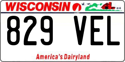 WI license plate 829VEL