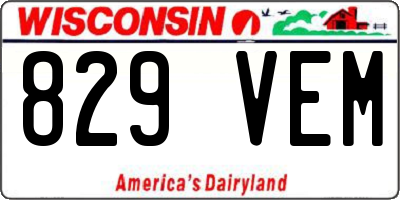 WI license plate 829VEM