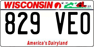 WI license plate 829VEO