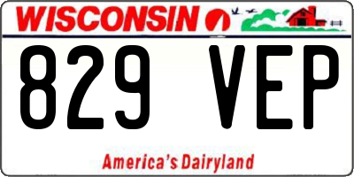 WI license plate 829VEP