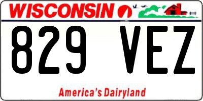 WI license plate 829VEZ
