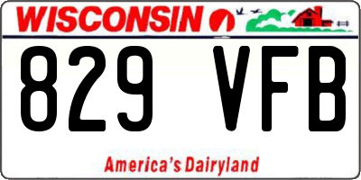 WI license plate 829VFB
