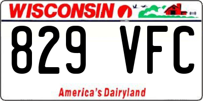 WI license plate 829VFC
