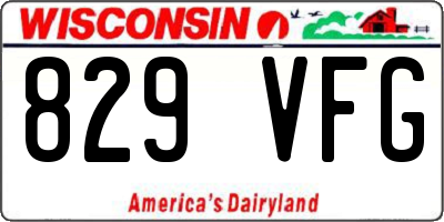 WI license plate 829VFG