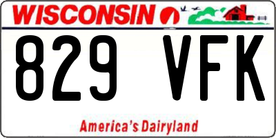 WI license plate 829VFK