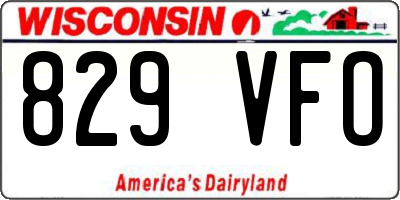 WI license plate 829VFO