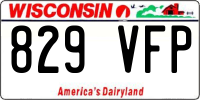 WI license plate 829VFP