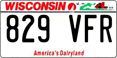 WI license plate 829VFR
