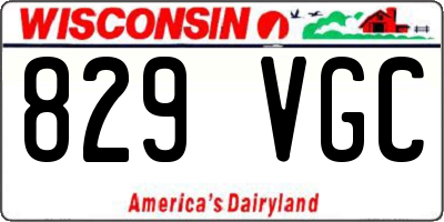 WI license plate 829VGC