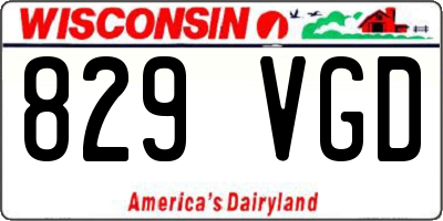 WI license plate 829VGD