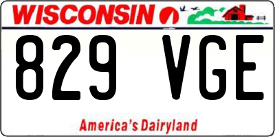 WI license plate 829VGE