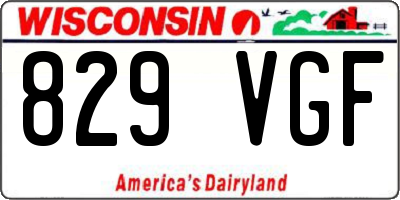 WI license plate 829VGF