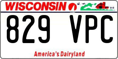 WI license plate 829VPC